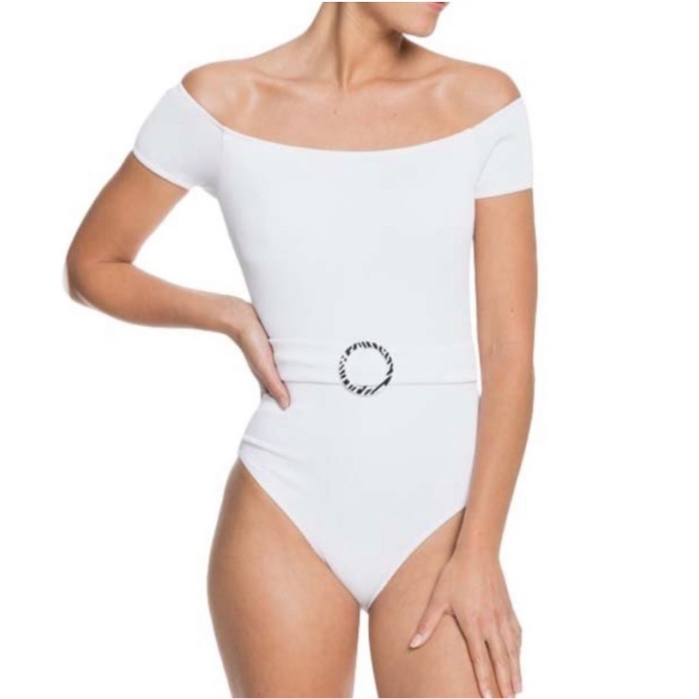 Roxy Bright White Mind of Freedom Off-Shoulder One-Piece Juniors Size XL
